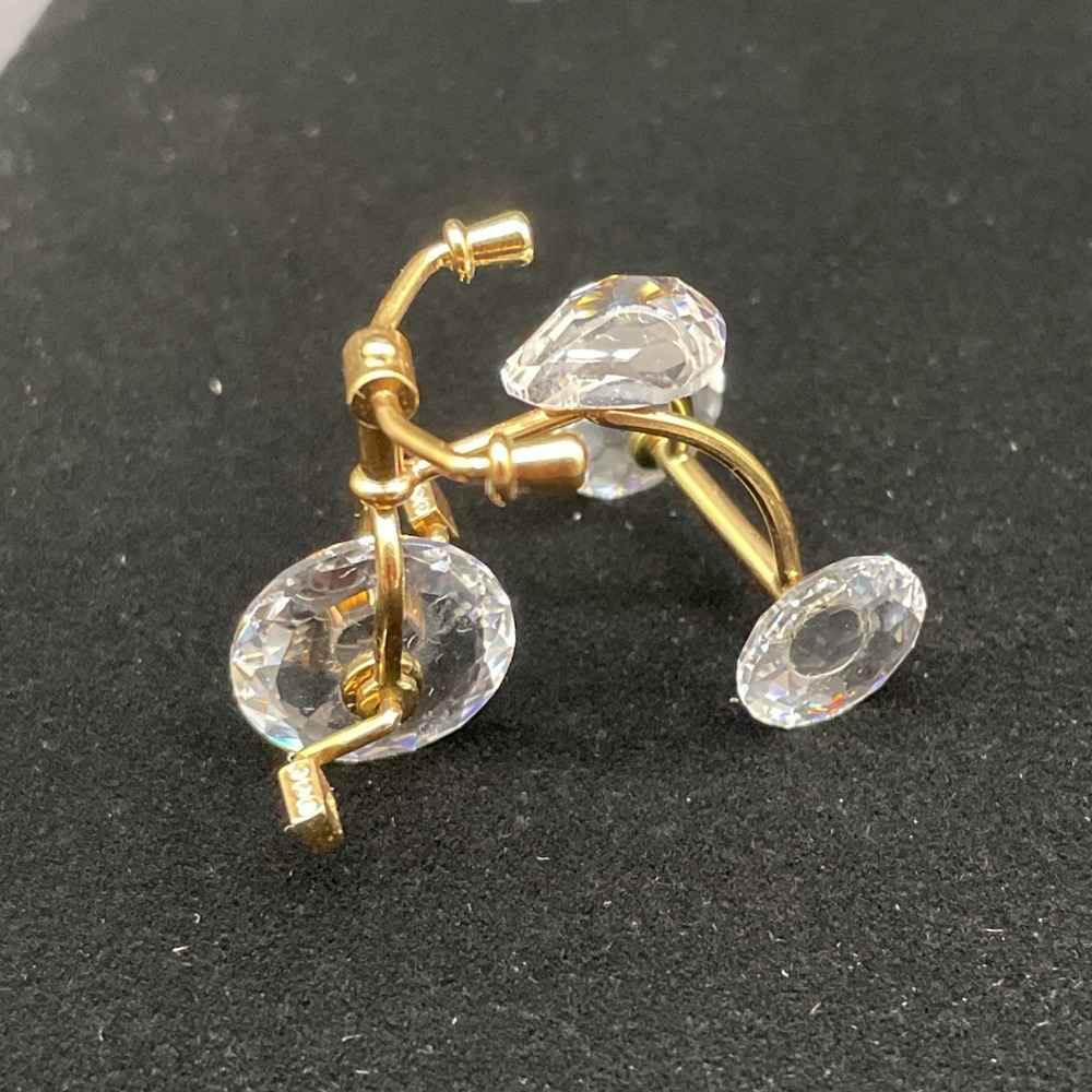 Swarovski Crystal Memories Tricycle Figurine Gold 219198 Retired Signed Moveable - Picture 4 of 7